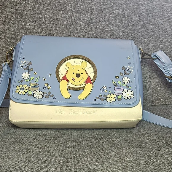 Loungefly Blue and Cream Winnie the Pooh Crossbody Bag - Picture 1 of 6